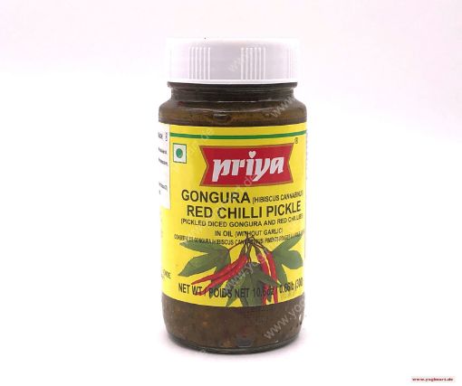 Bild von Priya Gongura Red Chilli Pickle 300g (Without Garlic) - Exp 30.10.2025