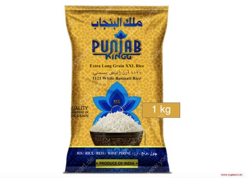 Bild von Punjab Kingg Extra Long 1121 Premium Basmati Rice 1kg