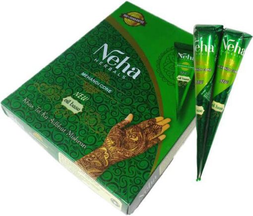 Picture of Neha Herbals Mehandi Cone New Oil Base 25gx12 Packets